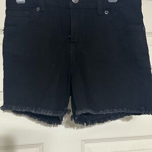 Cat & Jack Black Jean Shorts Frayed Hem